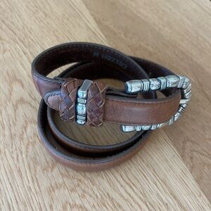 Genuine Leather 90's Belt with Silver Western Buckle